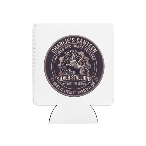 Charlie's Canteen Silver Stallion Can Cooler product mockup