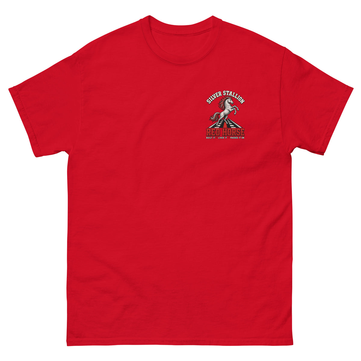 Silver Stallion RED HORSE Classic T-Shirt product mockup