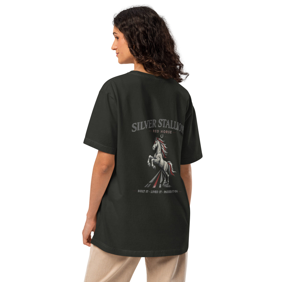 Women's Oversized RED HORSE T-Shirt product mockup