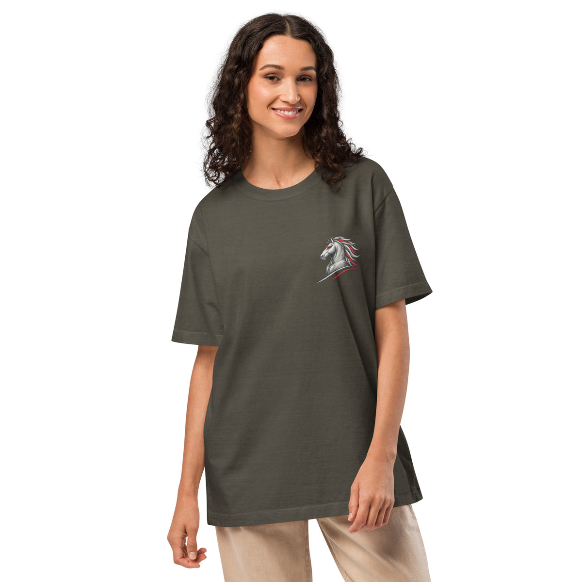Women's Oversized RED HORSE T-Shirt product mockup