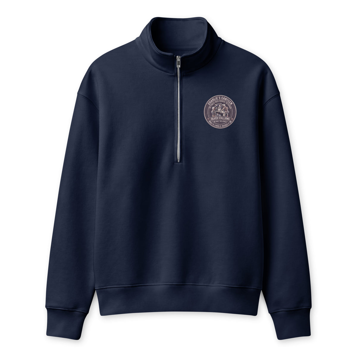 Silver Stallion Retired Half-Zip Pullover product mockup