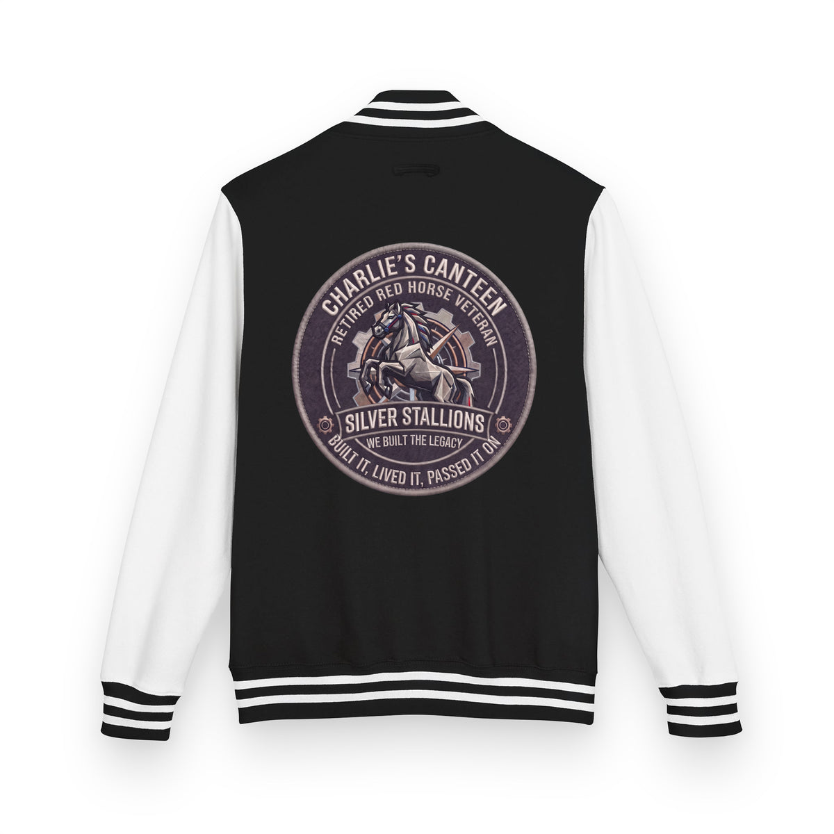 Charlie's Canteen Retired Letterman Jacket product mockup