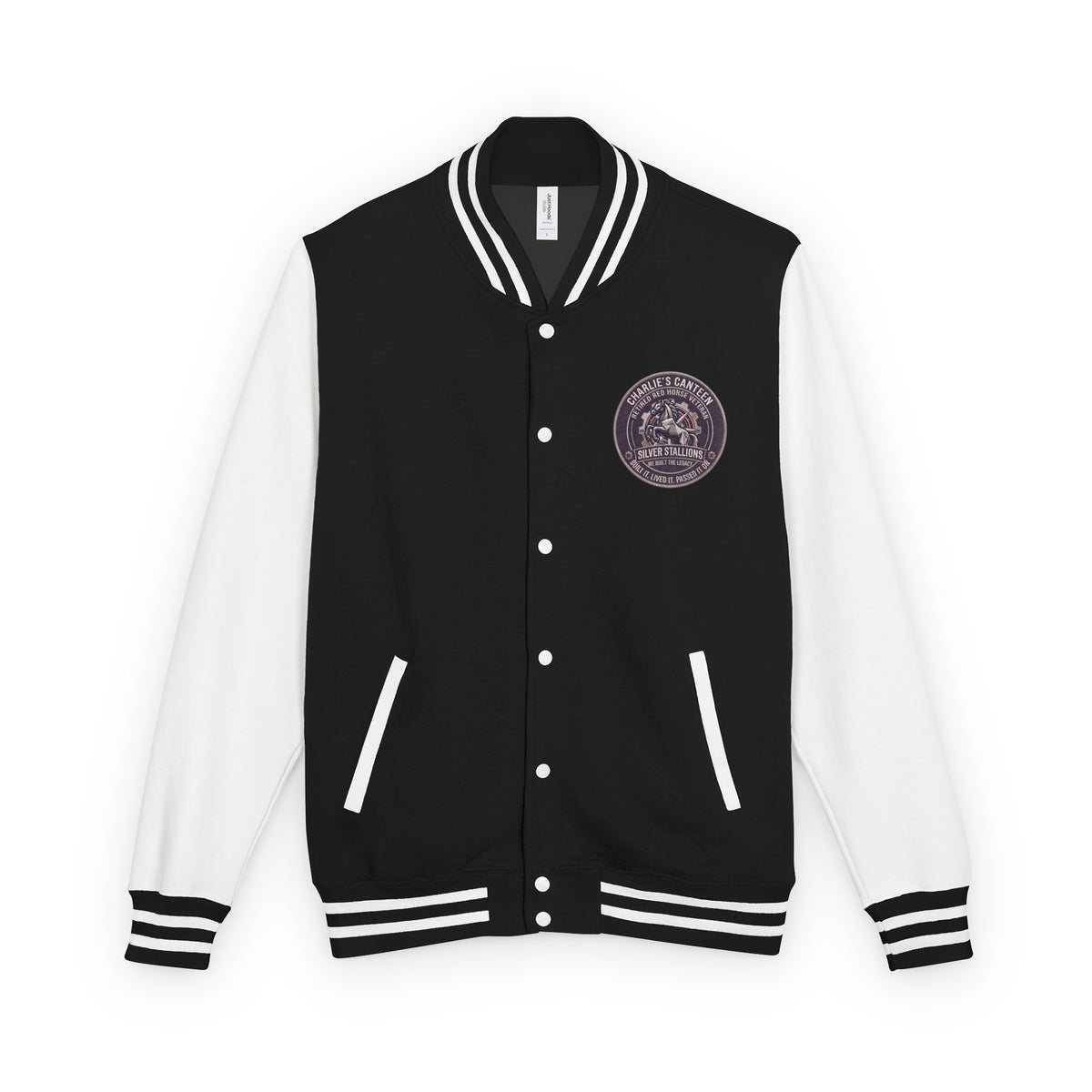 Charlie's Canteen Retired Letterman Jacket product mockup