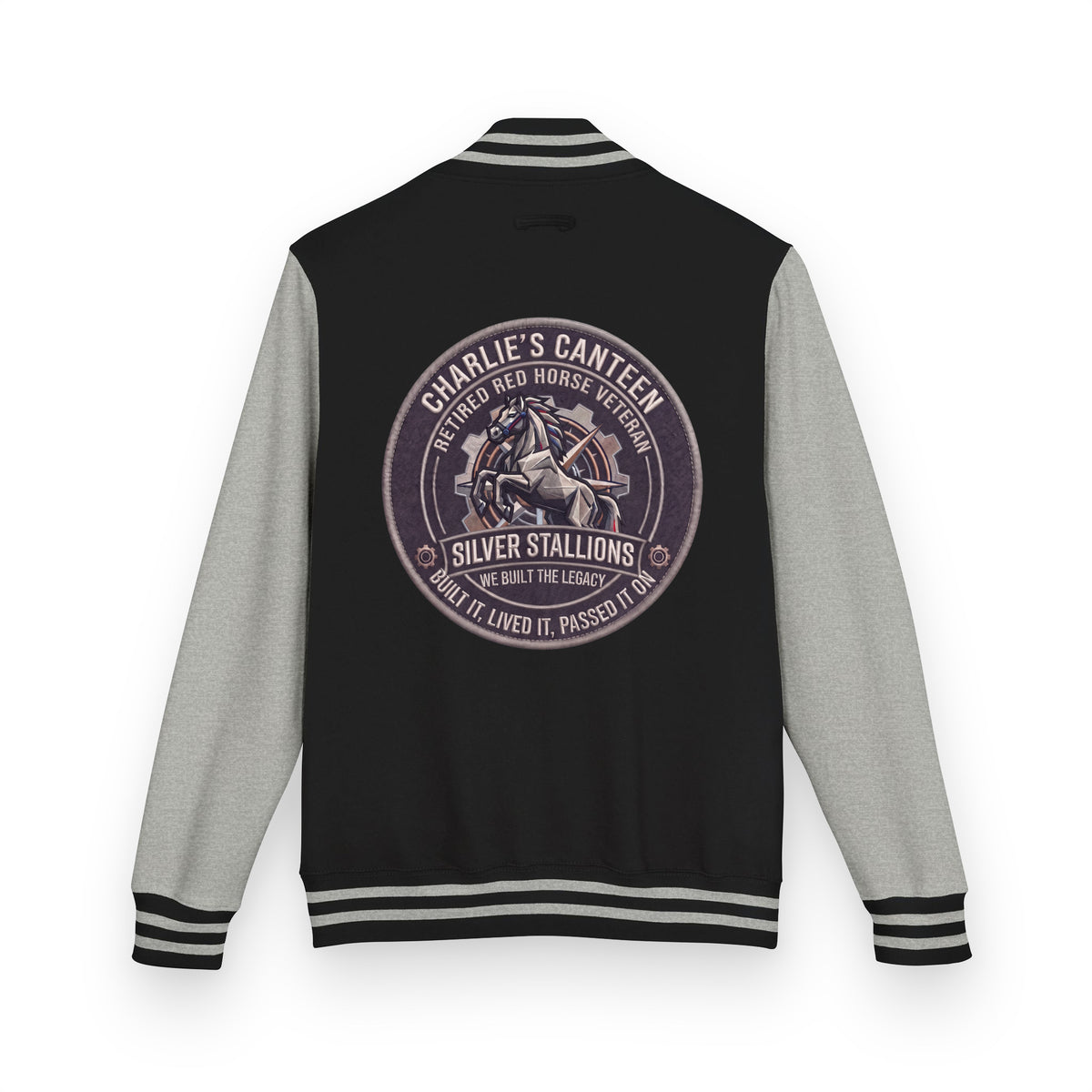 Charlie's Canteen Retired Letterman Jacket product mockup