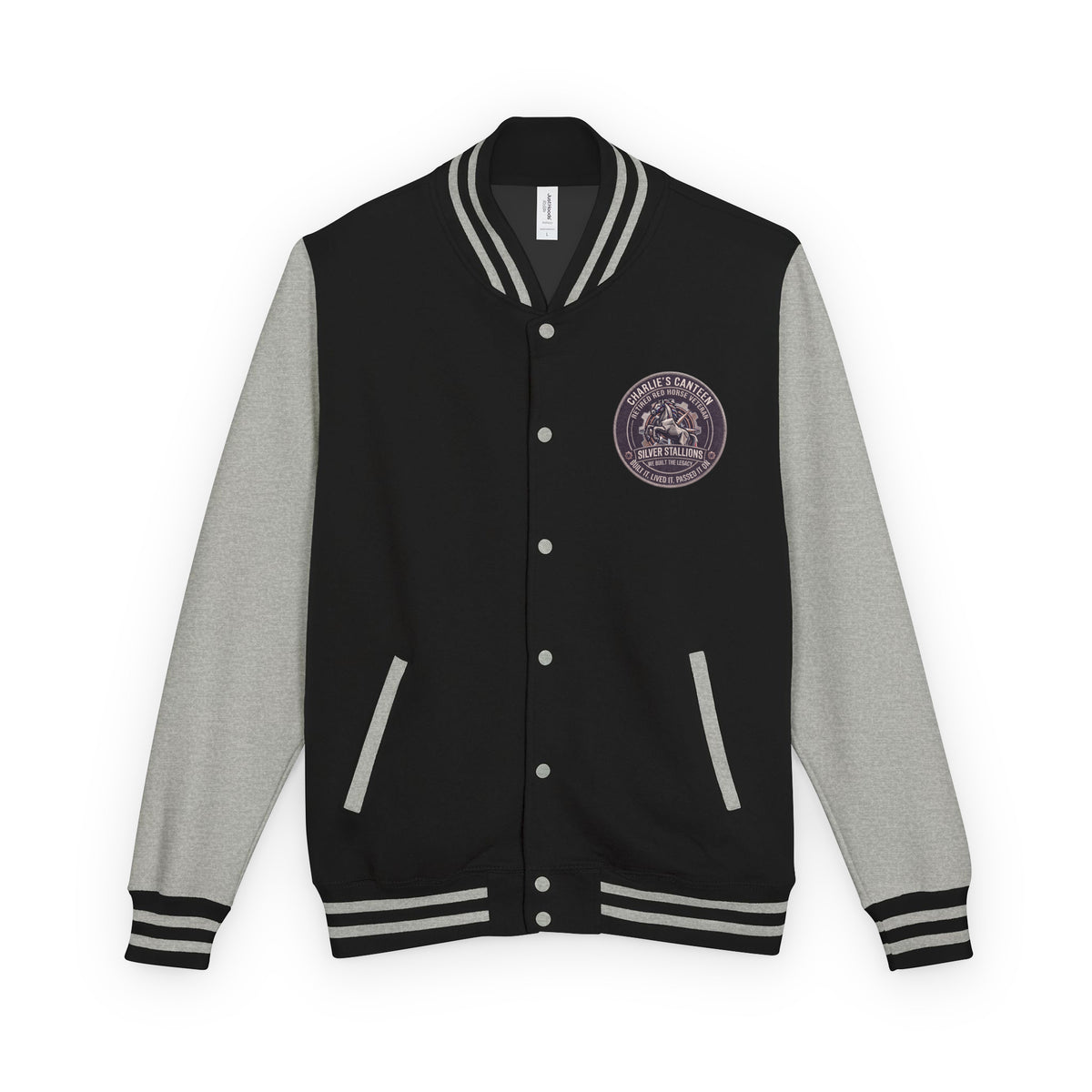 Charlie's Canteen Retired Letterman Jacket product mockup