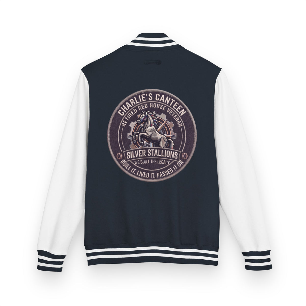 Charlie's Canteen Retired Letterman Jacket product mockup