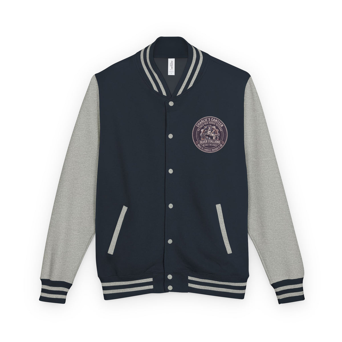 Charlie's Canteen Retired Letterman Jacket product mockup
