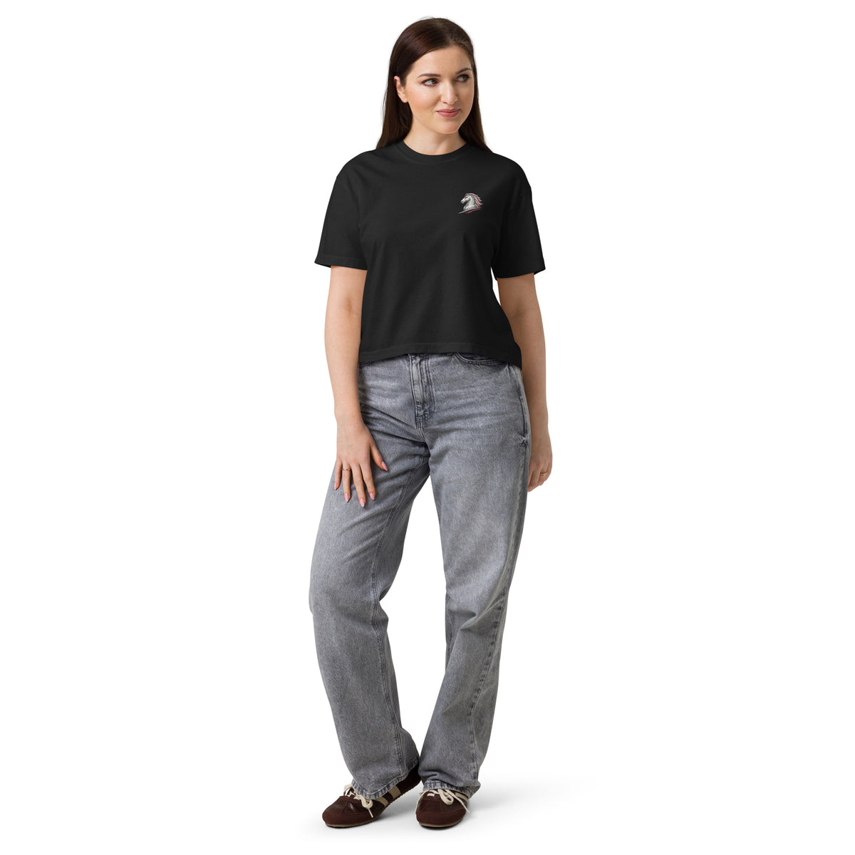 Women's RED HORSE Heavyweight Boxy Tee product mockup