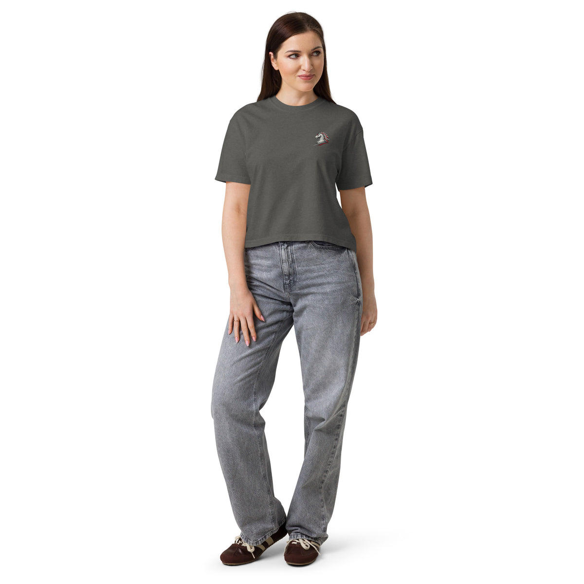 Women's RED HORSE Heavyweight Boxy Tee product mockup