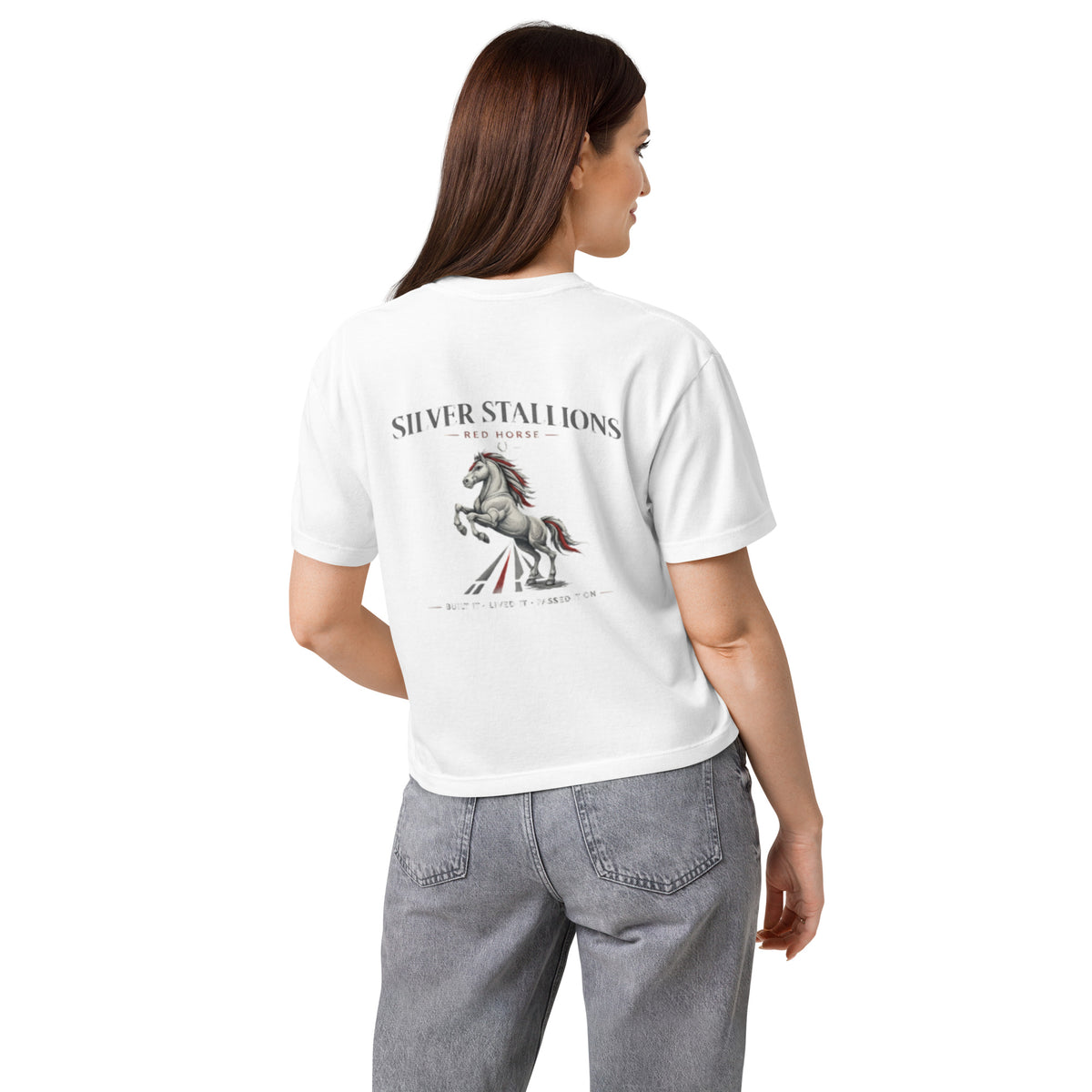 Women's RED HORSE Heavyweight Boxy Tee product mockup