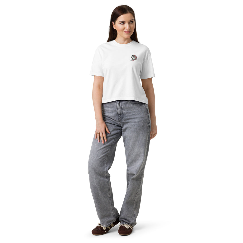 Women's RED HORSE Heavyweight Boxy Tee product mockup