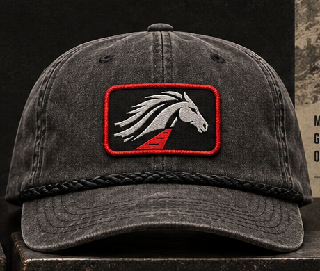 Rope Cap with silver horse patch